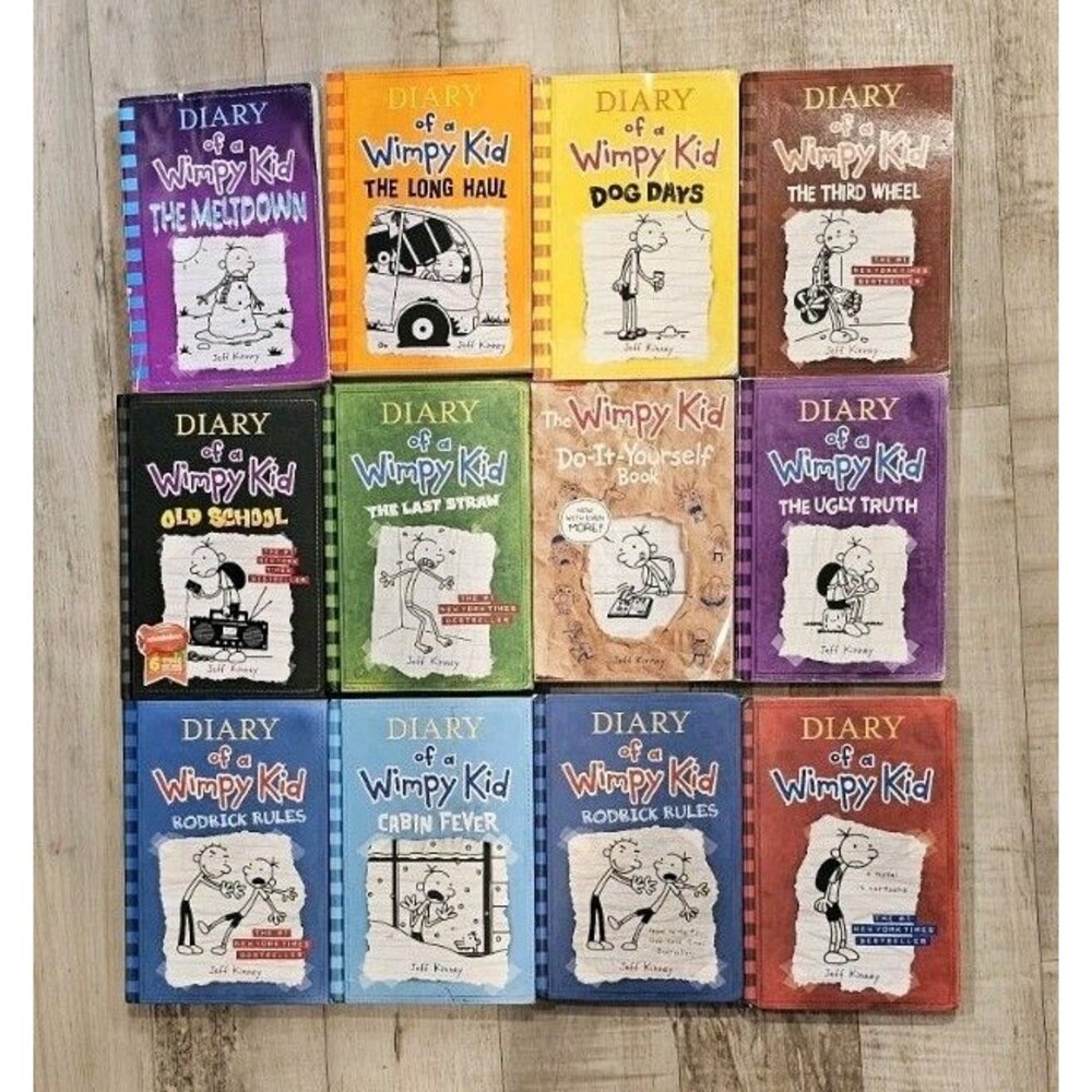 Lot of 12 Diary of a Wimpy Kid Books Jeff Kinney Mixed HC PB VG Condition
